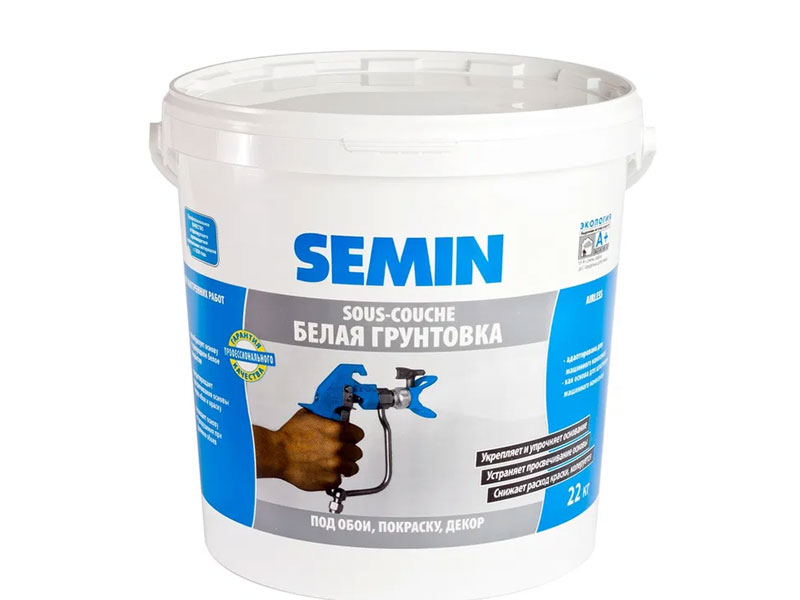 УЦЕНКА Грунт-краска белая крышка SOUS COUCHE AIRLESS SEMIN 22кг , рис. 1