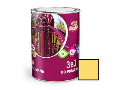 Грунт-эмаль по ржавчине желтый 0,9кг OLECOLOR, рис. 1