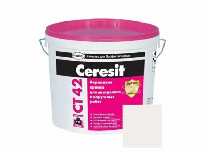 Краска акрил. д/внут./нар. работ д/стен/потолка CT42 CERESIT RAL 075 60 10 15л (24), рис. 1