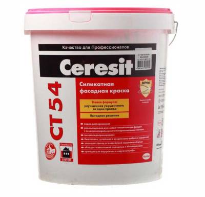 Краска в/д силикат д/нар. работ CT 54/15 QUARTZ ROCK 15л (24) CERESIT Россия, рис. 1