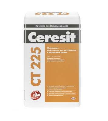 УЦЕНКА Шпаклевка цементная фасадная финишная до 3мм CERESIT CT 225 белая 25кг (48), рис. 1