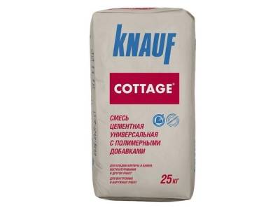 Смесь цементная сухая универсальная до 30мм COTTAGE KNAUF фракция до 3мм 25кг (36), рис. 1