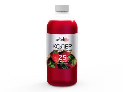Паста колеровочная бутылка ПЭТ 25 красный 0,5л АРТЭКО, рис. 1