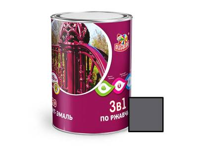 Грунт-эмаль по ржавчине серый 0,9кг OLECOLOR, рис. 1