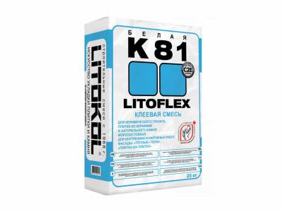 УЦЕНКА Клей д/пл./керамогр./камня/тепл. пола/наруж. работ K81 БЕЛЫЙ LitoFlex LITOKOL 25кг(54), , рис. 1