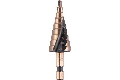 Сверло по металлу ступенчатое витое 4-20мм, 9 ступ., шаг 2мм, Р6М5, Hex 1/4", MONOGRAM Special 101-002, рис. 1