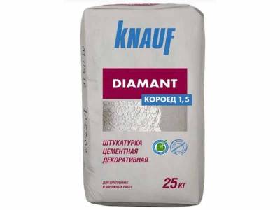Штукатурка декоративная цементная короед зерно 1,5мм ДИАМАНТ КОРОЕД KNAUF 25кг (48), рис. 1