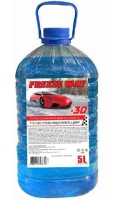 Жидкость стеклоомывающая низкозамерзающая "Freeze Way" -30, 5л (желтая крышка) 4шт./уп., рис. 1