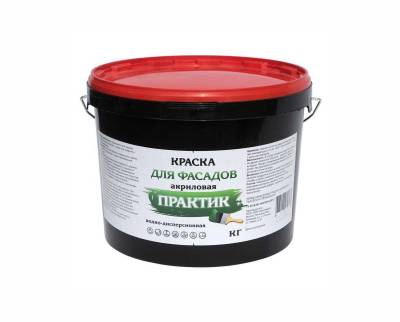 УЦЕНКА Краска акриловая фасадная белая ПРАКТИК 15кг, рис. 1