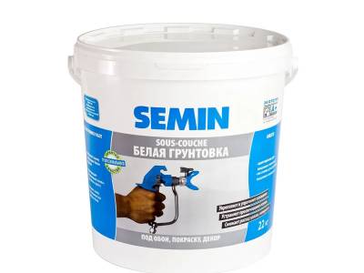 УЦЕНКА Грунт-краска белая крышка SOUS COUCHE AIRLESS SEMIN 22кг , рис. 1
