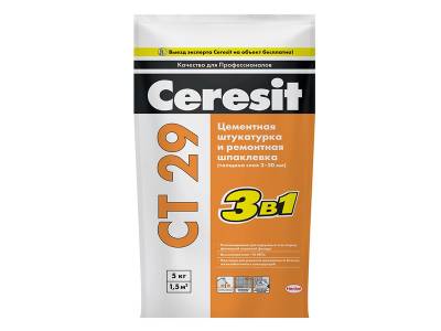 УЦЕНКА Штукатурка и ремонтная шпаклевка цем. CT 29 CERESIT 5кг (44/220), , рис. 1