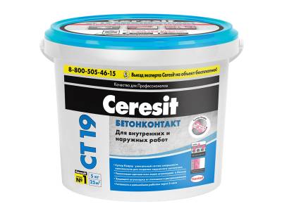 Грунтовка акриловая бетонконтакт CT 19 CERESIT 5кг (120) , рис. 1