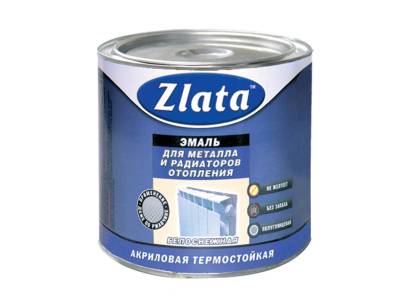 Эмаль акриловая термостойкая полуматовая белая ZLATA 0,8кг (6), рис. 1