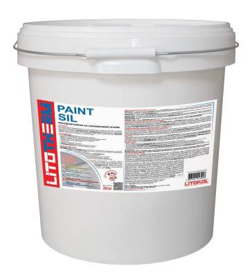 Краска в/д силикон д/наружних работ LITOTHERM Paint Sil база 1 20 кг LITOKOL, рис. 1