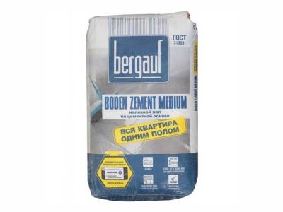 Наливной пол 5-60мм 20МПа 4ч Boden Zement Medium BERGAUF 25кг , рис. 1