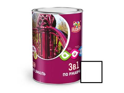 Грунт-эмаль по ржавчине белый 0,9кг OLECOLOR, рис. 1