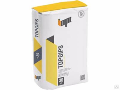 УЦЕНКА Штукатурка машинного и ручного нанесения гипсовая 5-50мм TOPGIPS ОРТ белый 30кг (40), рис. 1