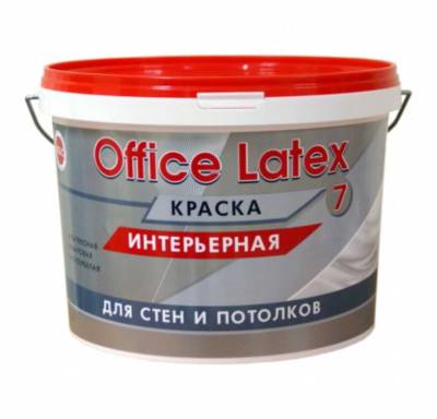 Краска латексная интерьерная для стен и потолка OFFICE LATEX 7 БС-900 КБС 10л, рис. 1