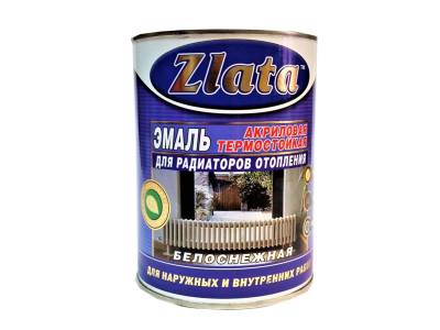Эмаль акриловая шелковисто-матовая белая ZLATA 0,9кг, рис. 1