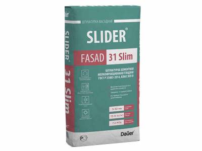 Штукатурка машинного нанесения цементная до 30мм SLIDER FASAD 31 SLIM DAUER 40кг (40), рис. 1