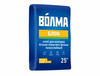 Клей для блоков ячеистого бетона ВОЛМА-БЛОК ВОЛМА 25кг (48), рис. 1