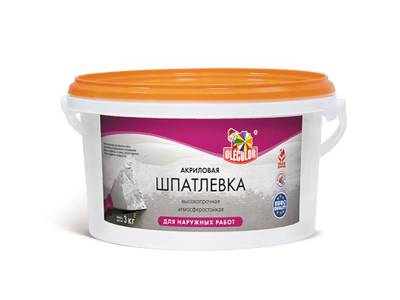 Шпаклевка акриловая для наружных работ OLECOLOR 3,0кг, рис. 1