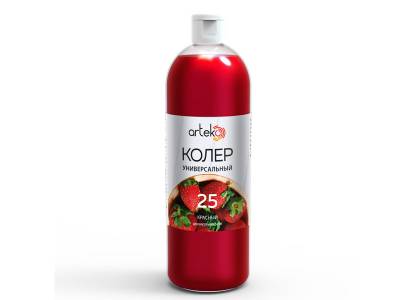 Паста колеровочная бутылка ПЭТ 25 красный 1л АРТЭКО, рис. 1