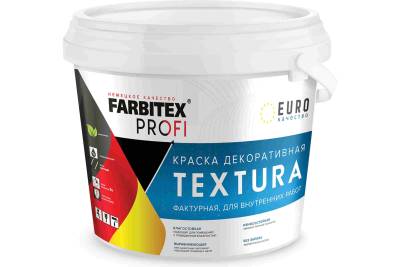 Краска акриловая фактурная TEXTURE PROFI FARBITEX белая 15кг, рис. 1