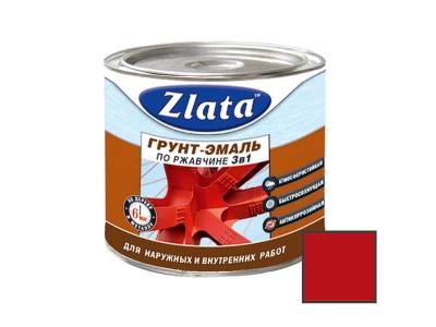 Грунт-Эмаль ПО РЖАВЧИНЕ красно-коричневый 2,6кг (6) Zlata, рис. 1