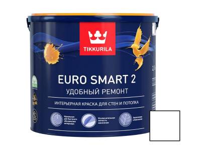 Краска водоэмульс. ЕВРО 2 белый 9л/~12кг ТИККУРИЛА, рис. 1