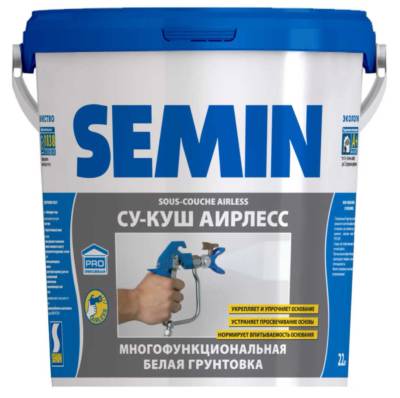 Грунт-краска синяя крышка SOUS COUCHE AIRLESS SEMIN 22кг , рис. 1