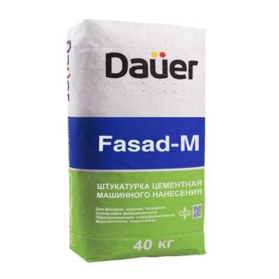 УЦЕНКА Штукатурка машинного и ручного нанесения цементная 5-30мм FASAD-M DAUER 40кг, рис. 1
