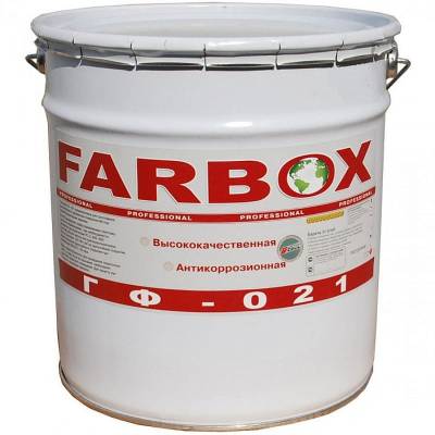Грунт ГФ-021 (пр.т. 20кг) красно-коричневый FARBOX, рис. 1