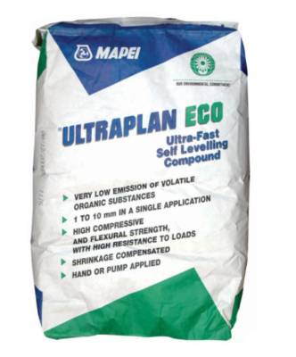 Шпаклевка цементная самовыравнивающая для пола до 10мм Ultraplan Eco 20 MAPEI 23кг, рис. 1