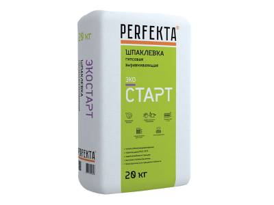 УЦЕНКА Шпаклевка гипсовая выравнивающая до 8мм ЭКОСТАРТ PERFEKTA белая 20кг (70), рис. 1