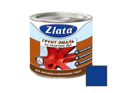 Грунт-Эмаль ПО РЖАВЧИНЕ (пр.т. 20кг) синий Zlata, рис. 1